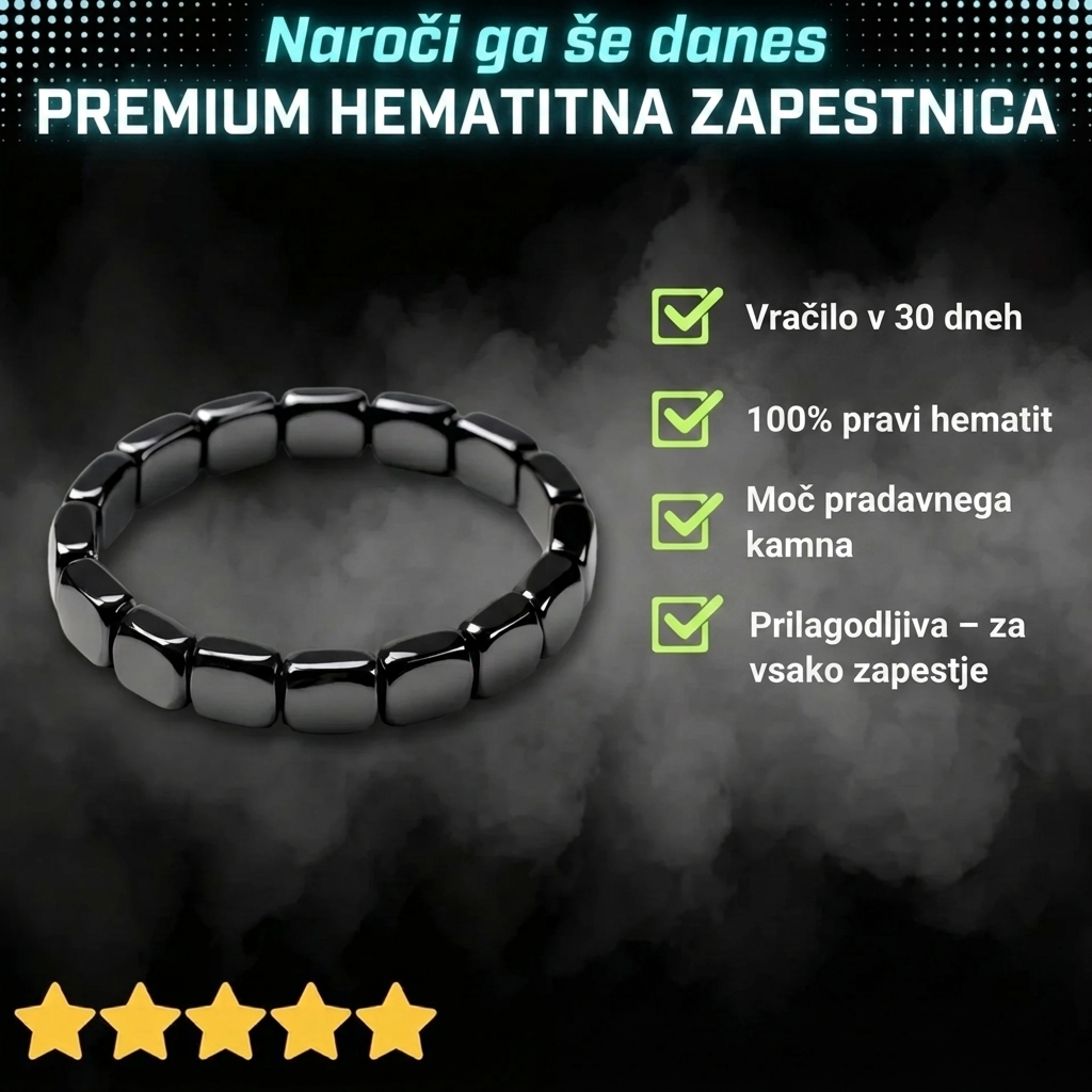 ZAVGOR® Hematitna Zapestnica – Sklepno Počutje & Naravna Energija